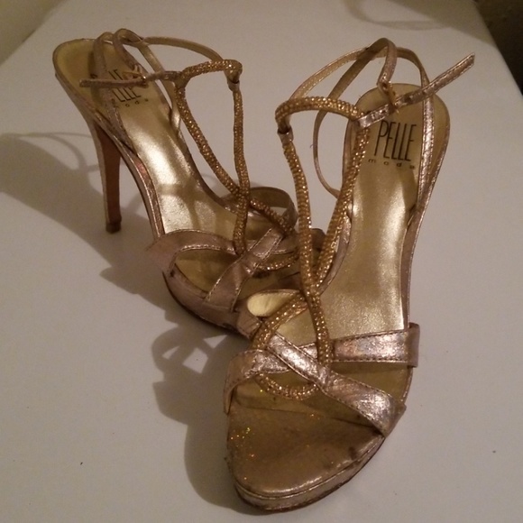 pelle moda gold heels